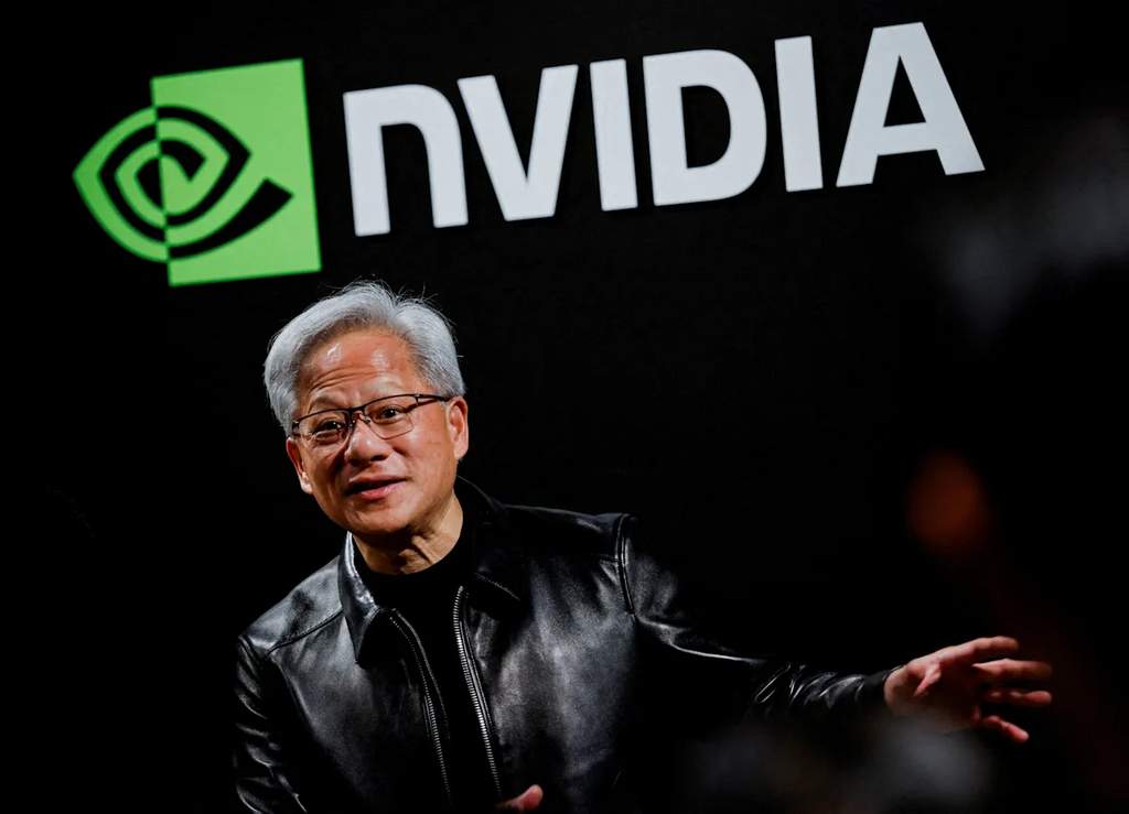 CEO Nvidia Jensen Huang berbicara dalam konferensi teknologi mengenai masa depan kecerdasan buatan