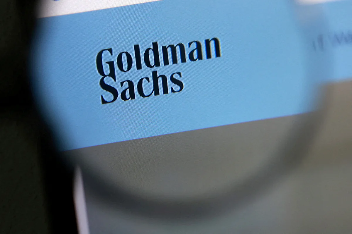Grafik pergerakan saham Goldman Sachs di Wall Street akibat kenaikan imbal hasil obligasi