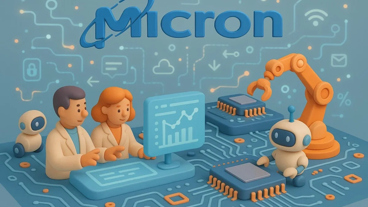 Grafik pergerakan saham Micron Technology dan sektor semikonduktor