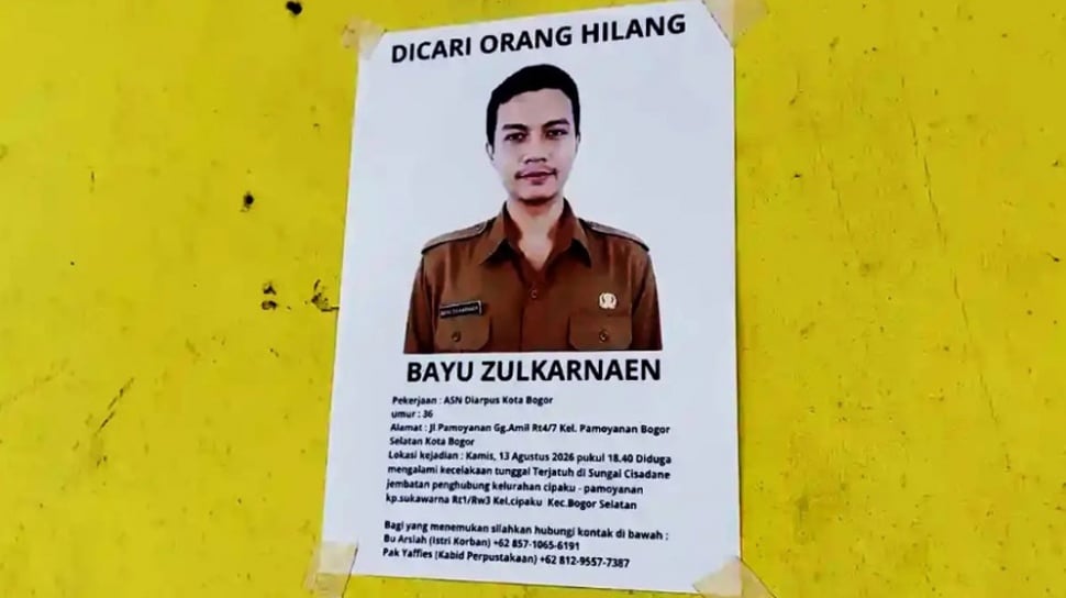 Ilustrasi pencarian ASN Bogor yang hilang di sekitar aliran sungai