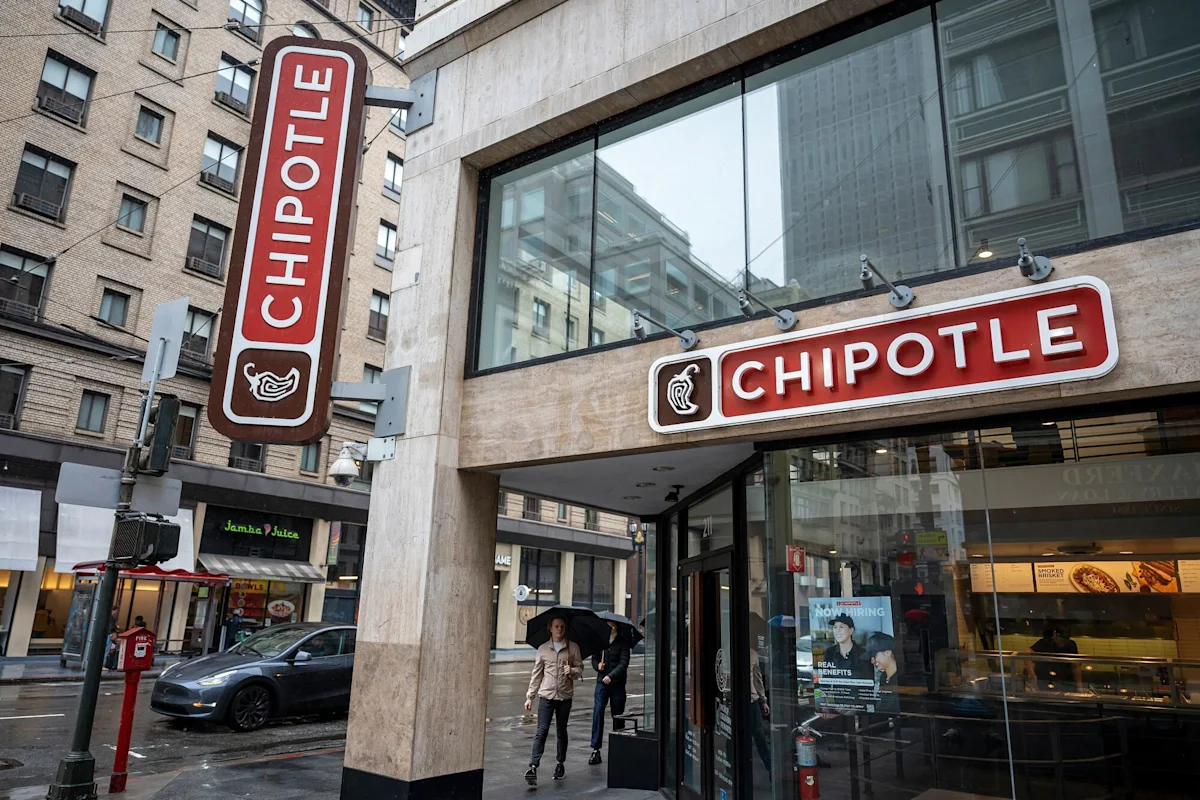 Ilustrasi pergerakan saham Chipotle dan Starbucks di bursa saham Wall Street