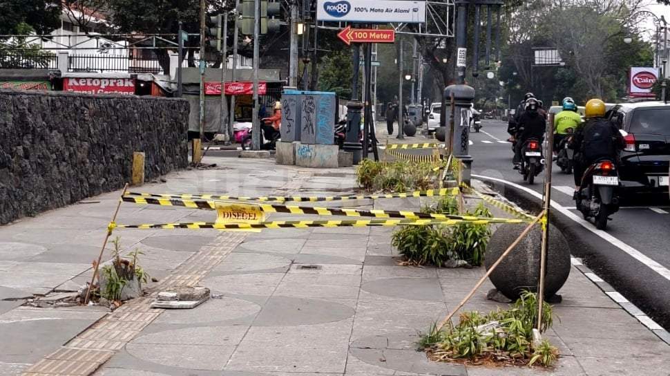 Lokasi penebangan pohon di Jalan Riau Bandung yang diselidiki Gakkum KLH dan Pemkot Bandung