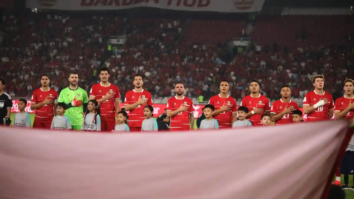 Pemain Timnas Indonesia merayakan kemenangan atas Bangladesh di SUGBK