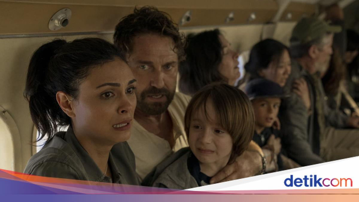Poster atau adegan film Greenland yang menampilkan perjuangan Gerard Butler menghadapi bencana komet
