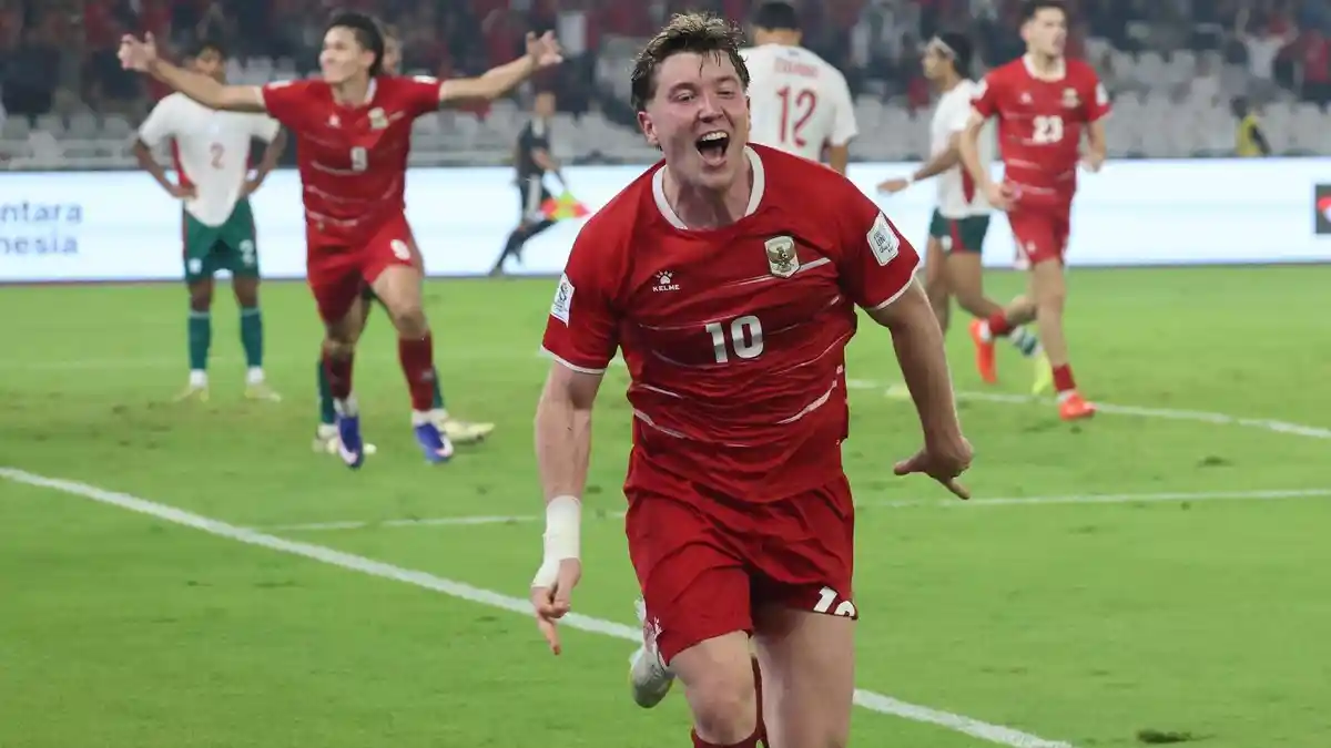 Selebrasi pemain Timnas Indonesia di Stadion Utama Gelora Bung Karno