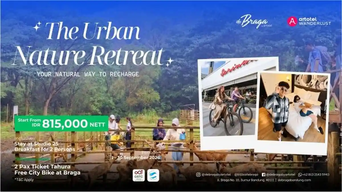 Suasana kamar dan fasilitas hotel de Braga by ARTOTEL di kawasan Jalan Braga Bandung