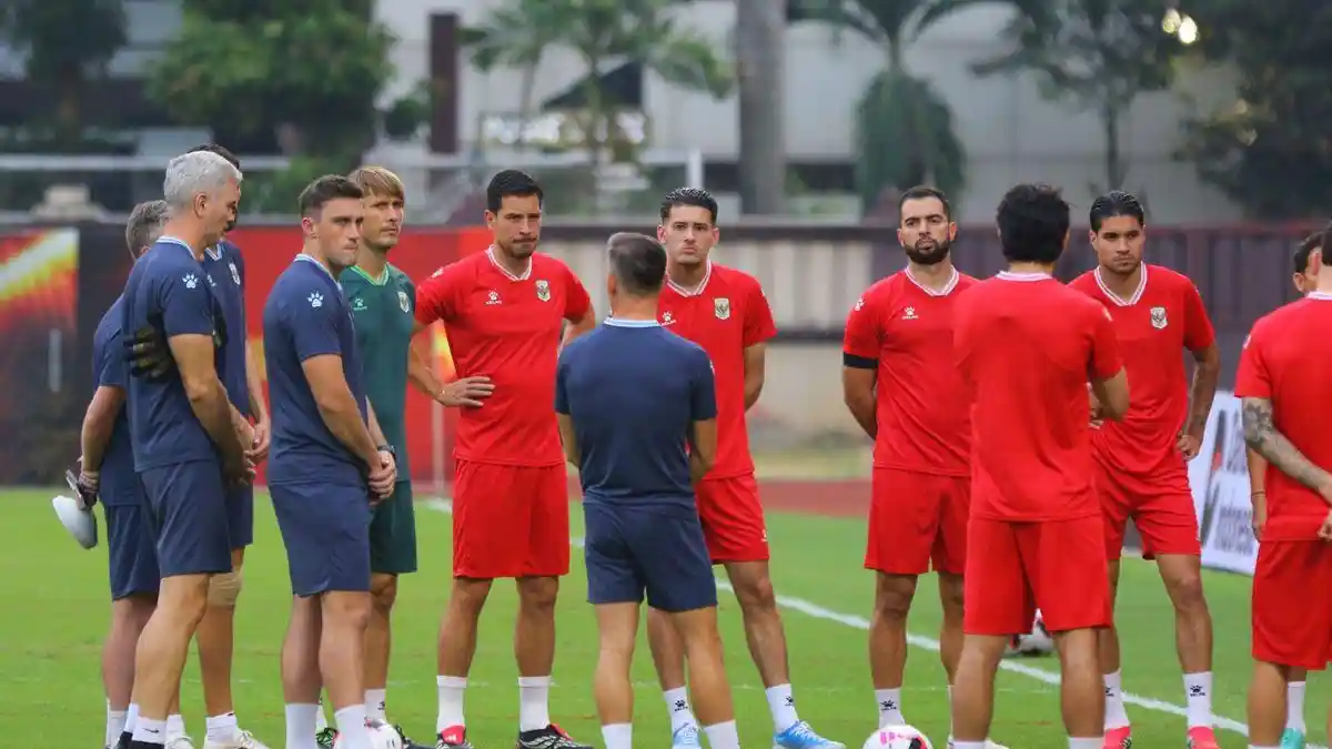 Timnas Indonesia bersiap menghadapi Malaysia di Stadion Utama Gelora Bung Karno